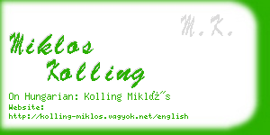 miklos kolling business card